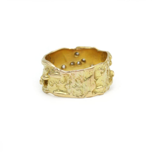 Bague 61 Roland Schad - Bague bandeau en or jaune 750‰ et diamants 58 Facettes 260070R