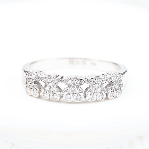 Bague 63 TOUS - Bague ours en or blanc 18K et diamants 58 Facettes 138244