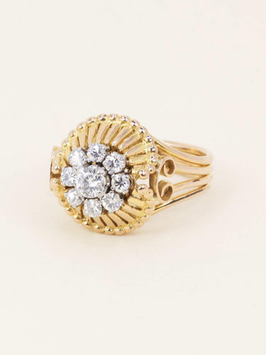 Bague 57 Bague fil or jaune diamants 58 Facettes 1233.2