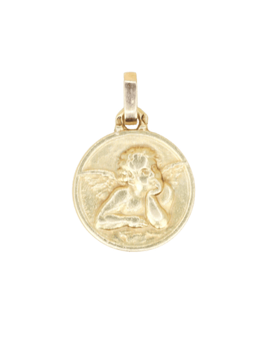 Pendentif BRANDT Médaille Ange en or jaune 58 Facettes 1224.2