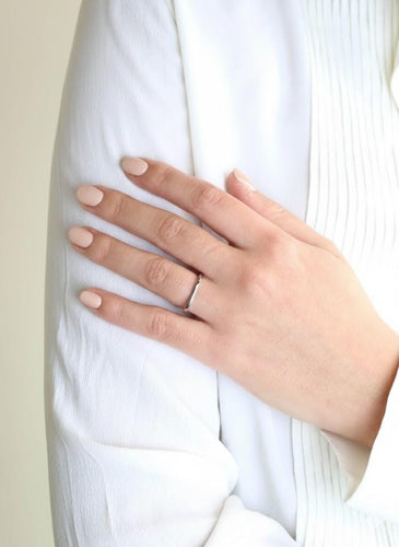 Bague 54 DINH VAN Alliance carrée or blanc 58 Facettes 1206.1BIS