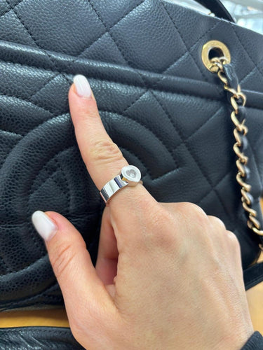 Bague 52 Chopard Happy Diamonds - Bague Cœur en or blanc et diamant 58 Facettes BAGUE-001