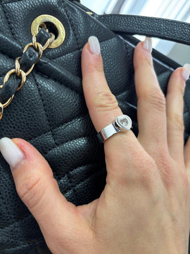 Bague 52 Chopard Happy Diamonds - Bague Cœur en or blanc et diamant 58 Facettes BAGUE-001