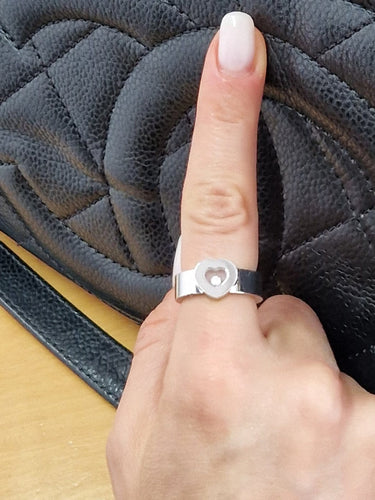 Bague 52 Chopard Happy Diamonds - Bague Cœur en or blanc et diamant 58 Facettes BAGUE-001