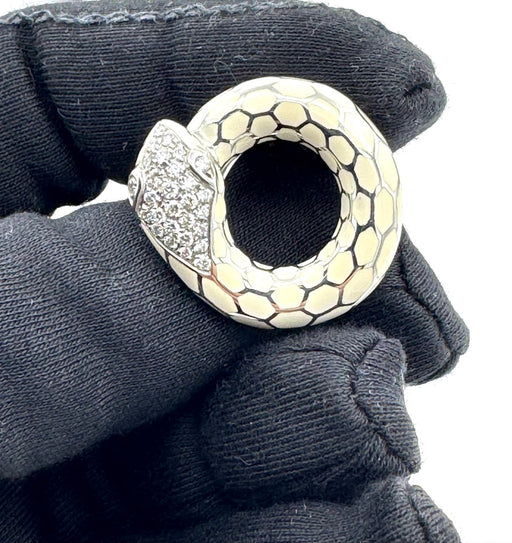 Bague 54 Bague serpent en or jaune 18 carats, laque et diamants 0,60 ct 58 Facettes 250267
