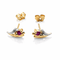 Boucles d'oreilles Boucles d'oreilles en or jaune 18 carats et rubis 58 Facettes Boucles d'oreilles en or 18 carats et rubis