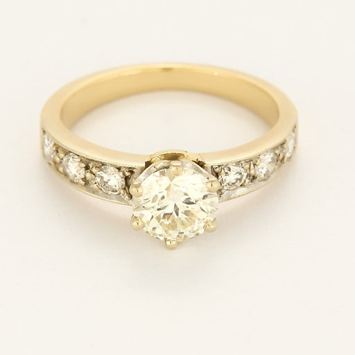Bague 49.5 Bague en or blanc et or jaune, diamants 58 Facettes B250715