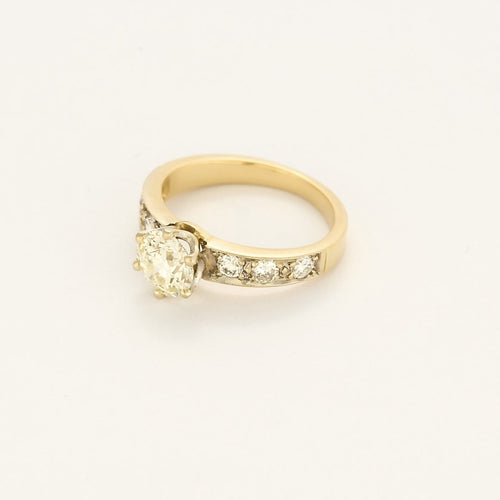 Bague 49.5 Bague en or blanc et or jaune, diamants 58 Facettes B250715