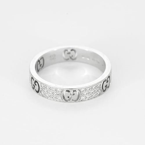 Bague 52 GUCCI - Icon  - Bague en or blanc et pavage diamants 58 Facettes ROD4447