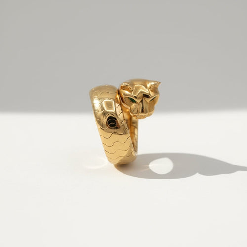 Bague 49 Cartier Panthère La Carda - Bague en or jaune, tsavorite et onyx 58 Facettes Panthere