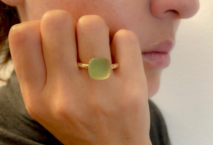 Bague 53 Nudo Classic - Bague en or rose et blanc, quartz et chrysoprase 58 Facettes AZ-FONT-PAA1100O6000SQLCP