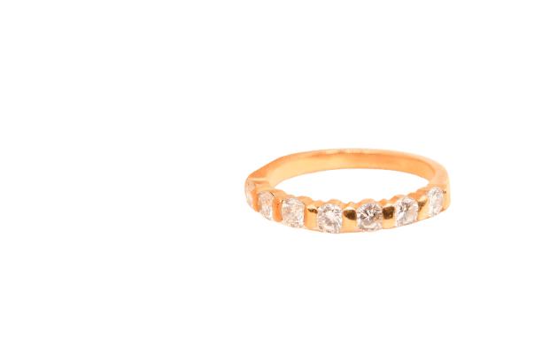 Bague 51 Bague demi-alliance en or jaune avec 7 diamants baguette 0,60 ct 58 Facettes 240240