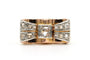Bague 60 Bague Art déco en or jaune et blanc 18 carats sertie de diamants 58 Facettes 23502
