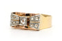 Bague 60 Bague Art déco en or jaune et blanc 18 carats sertie de diamants 58 Facettes 23502