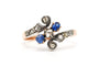 Bague 57 Bague Art nouveau en or jaune et blanc 18 carats, saphirs et diamants 58 Facettes 23521