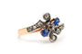 Bague 57 Bague Art nouveau en or jaune et blanc 18 carats, saphirs et diamants 58 Facettes 23521