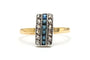 Bague 62 Bague Art déco sertie de diamants taille rose et saphirs en or jaune 18 carats 58 Facettes 23381