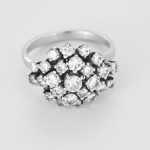 Bague 51 Élégante bague « gerbe » en or blanc et diamants 58 Facettes B260032