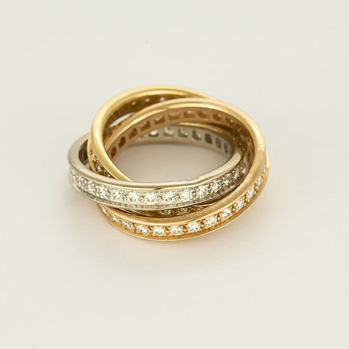 Bague 51 CARTIER - Superbe et Rare Bague « Trinity » trois ors 58 Facettes B250618