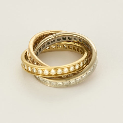 Bague 51 CARTIER - Superbe et Rare Bague « Trinity » trois ors 58 Facettes B250618