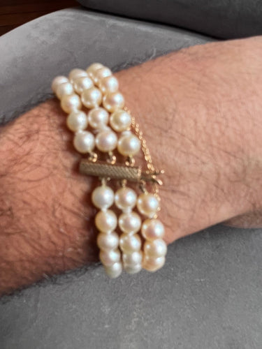Bracelet Bracelet 3 rangs perles de culture en or 18K 58 Facettes 933