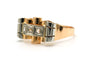 Bague 56 Art déco - Bague en or jaune et blanc 18 carats et diamants 58 Facettes 22767