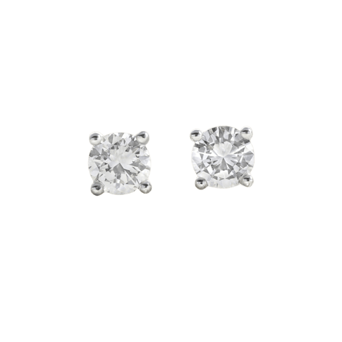 Boucles d'oreilles Alpha - Puces d'oreilles en or blanc et diamants 58 Facettes 66000167