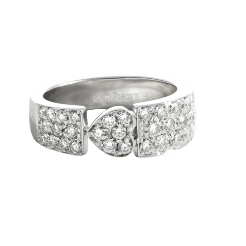 Bague 54 Piaget Cœur - Bague en or gris et diamants 58 Facettes OC-61E00520