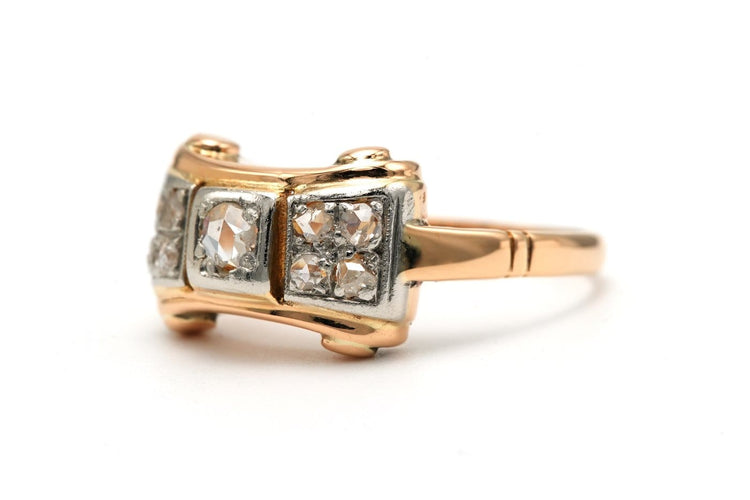 Bague 55 Art déco - Bague en or jaune 18 carats et diamants 58 Facettes B819