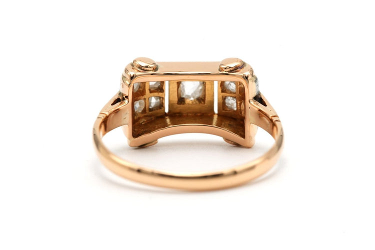Bague 55 Art déco - Bague en or jaune 18 carats et diamants 58 Facettes B819
