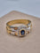 Bague 62 Bague vintage flexible en or blanc et or jaune 18 ct, saphir 58 Facettes CV-015