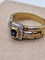 Bague 62 Bague vintage flexible en or blanc et or jaune 18 ct, saphir 58 Facettes CV-015