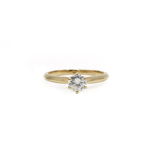 Bague 53 Solitaire - Bague en or jaune 750 et diamant 0,55 ct 58 Facettes 260016SP