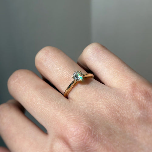 Bague 53 Solitaire - Bague en or jaune 750 et diamant 0,55 ct 58 Facettes 260016SP