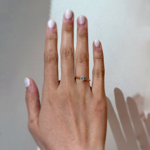 Bague 53 Solitaire - Bague en or jaune 750 et diamant 0,55 ct 58 Facettes 260016SP