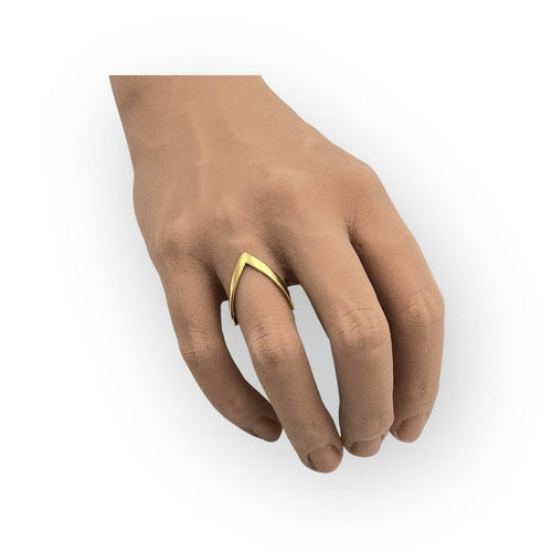 Bague 56 Bague chevron ouverte en or jaune 750 58 Facettes 149066878
