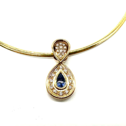Pendentif Pendentif en or jaune, saphir et diamants 58 Facettes Z15B51757