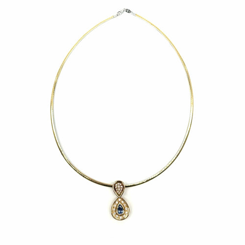 Pendentif Pendentif en or jaune, saphir et diamants 58 Facettes Z15B51757