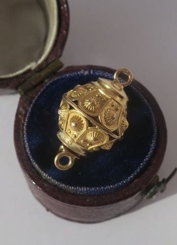 Pendentif Fermoir pendentif ancien sphère cannnetille en or rose 18 carats 58 Facettes Fermoir
