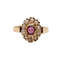 Bague 50 Bague marguerite ancienne en or rose 18k, pierre violette et perles 58 Facettes A06752