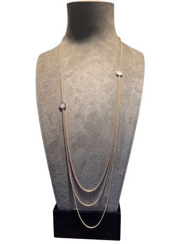 Collier Bvlgari Bvlgari - Collier sautoir en or rose 18 carats, nacre et onyx 58 Facettes 8058 A
