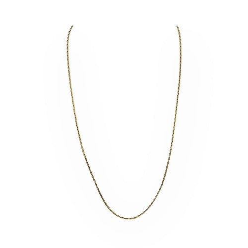 Collier Chaîne - Maille forçat en or jaune 750 avec chaînette de sécurité 58 Facettes 149066457