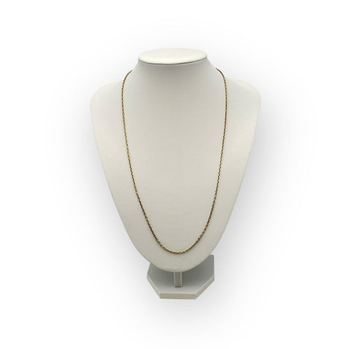 Collier Chaîne - Maille forçat en or jaune 750 avec chaînette de sécurité 58 Facettes 149066457