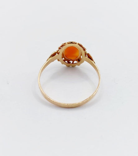 Bague 55.5 Bague vintage en or rose 18k avec camée coquille 58 Facettes A06766