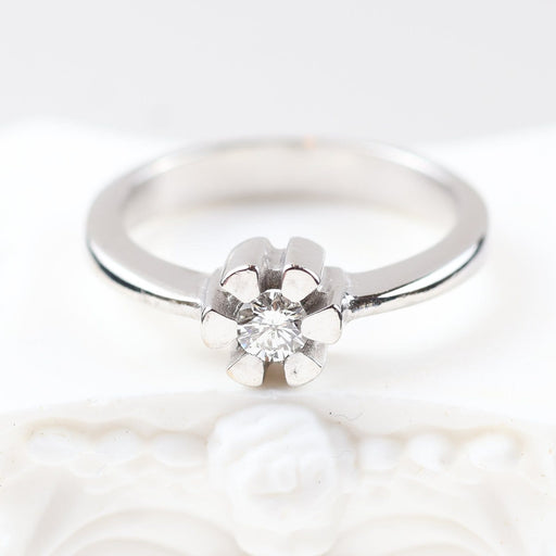 Bague 53 Bague solitaire diamant 0,16 ct en or blanc 18K 58 Facettes 159/24E