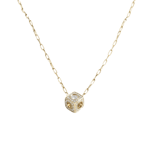 Pendentif dinh van Le Cube - Pendentif XL en or jaune et diamants 58 Facettes OC-63500347