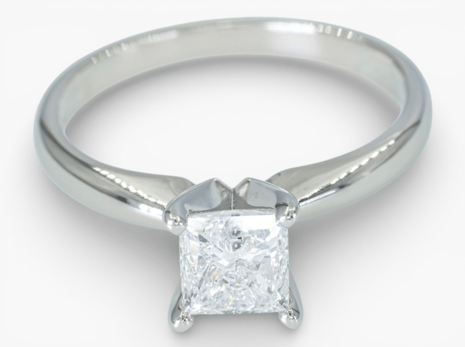 Bague 51 Bague solitaire en or blanc 14 ct avec diamant 0,82 ct (HRD) 58 Facettes J260000039201