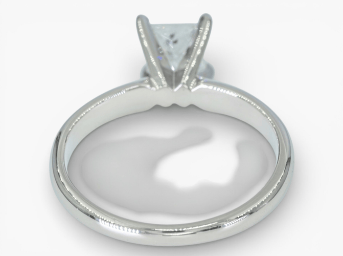 Bague 51 Bague solitaire en or blanc 14 ct avec diamant 0,82 ct (HRD) 58 Facettes J260000039201