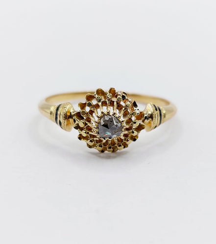 Bague 62.5 Bague fleur victorienne en or 18k et diamant taille rose 58 Facettes A06787