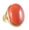 Bague 56 Bague en or jaune 750 sertie d’un cabochon de corail 58 Facettes R 1673  Nio